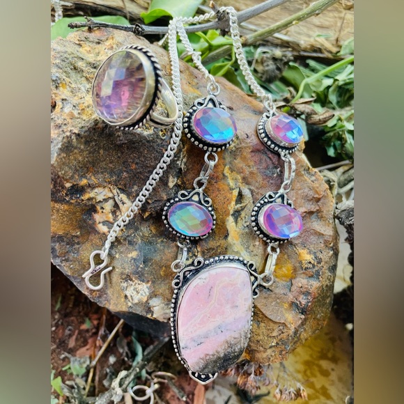 Rainbow Topaz Grey Pearl Sterling Silver 925 Assortment of Beautiful Jewelry - Picture 10 of 14